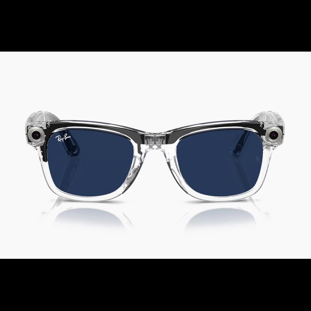 Ray-Ban Transparent Frame Sunglasses with Navy Lenses